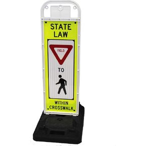 STOP FOR PEDESTRIAN, MUTCD COMPLIANT. Crossing Sign for School Zone/Crosswalks - U-Frame & 37lb U-Base (Sign and base ship separately) in Saudi Arabia