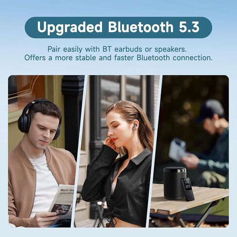 مشغل MP3 64 جيجابايت مع Bluetooth 5.3 ، مشغل موسيقى محمول للرياضة مع مكبر صوت ، راديو FM ، مسجل صوت ، صوت Hifi ، عمر بطارية أطول 30 ساعة ، ناقل حركة سريع ، مؤقت ، حتى 256 جيجابايت (أبيض) in Kuwait