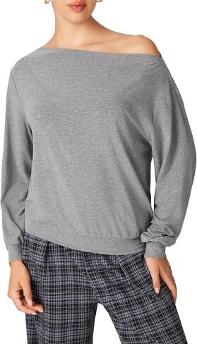 CIDER Womens One Shoulder Long Sleeve Pullover Sweatshirt Stylish Casual Shirt in Saudi Arabia
