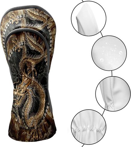 Golf Club Covers Premium Leather Driver Headcover Golf Club Head Covers for Driver Fairway Woods Clubs, Waterproof Golf Headcovers with Anti-Scratch Lining for Men Women in Saudi Arabia