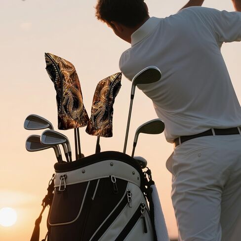 Golf Club Covers Premium Leather Driver Headcover Golf Club Head Covers for Driver Fairway Woods Clubs, Waterproof Golf Headcovers with Anti-Scratch Lining for Men Women in Saudi Arabia