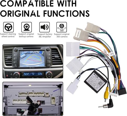طقم تسخير الأسلاك الراديو للسيارة لتويوتا RAV4 CAMRY 4RUNNER TUNDRA Highlander Place Cable مع CANBUS BOX ، ودعم تسخير سلكي ، مكبر للصوت JBL ، كاميرا احتياطية أو كاميرا 360 ، SWC in Kuwait