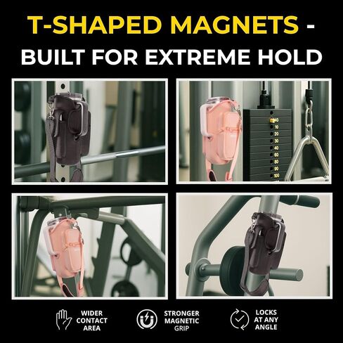 Magnetic Gym Bag for 21–42oz Tumblers — Fits Stanley, Owala & Similar Cups | Hands-Free Bottle Holder with Strong T-Shaped Magnets & Storage Pockets in Saudi Arabia