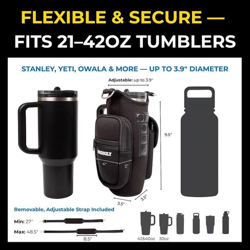 Magnetic Gym Bag for 21–42oz Tumblers — Fits Stanley, Owala & Similar Cups | Hands-Free Bottle Holder with Strong T-Shaped Magnets & Storage Pockets in Saudi Arabia