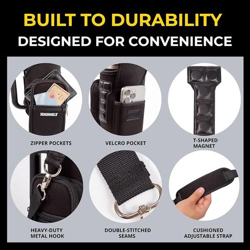 Magnetic Gym Bag for 21–42oz Tumblers — Fits Stanley, Owala & Similar Cups | Hands-Free Bottle Holder with Strong T-Shaped Magnets & Storage Pockets in Saudi Arabia