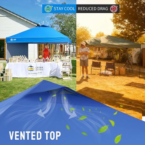 CROWN SHADES 8x8 Pop Up Canopy with 1 Side Wall, Beach Canopy Tent, White | One Push Setup Shelter, Outdoor Gazebo & Sun Shade for Events, Parties, Camping, 150D Silver-Coated Fabric, STO-N-Go Bag in Saudi Arabia