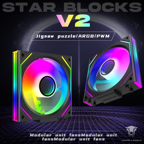 Interstellar V2 RS 120mm Case Fan Infinity Mirror Module Daisy-Chain ARGB Fan Triple Pack Suitable PC Cooling Fans 360mm AIO Cooler(Black-3Pack) in Kuwait