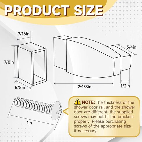 Clear Acrylic Shower Door Towel Bar Brackets Fit for Alumax & Basco Framed Sliding Glass Shower Door Towel Rod, Replacement for Basco & alumax Shower Door Parts Five-Years Free Replacement (Sliver) in Kuwait