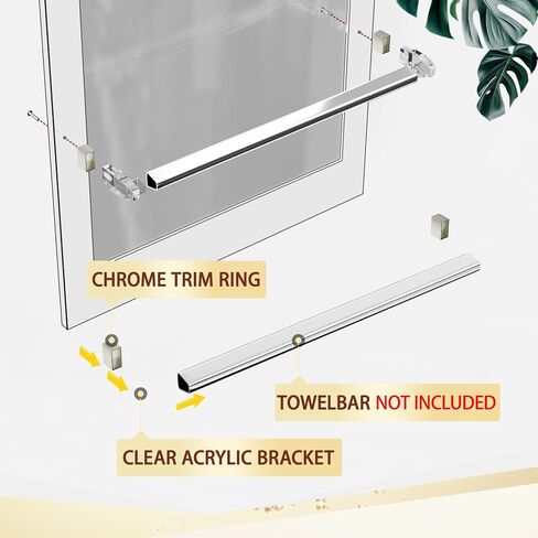 Clear Acrylic Shower Door Towel Bar Brackets Fit for Alumax & Basco Framed Sliding Glass Shower Door Towel Rod, Replacement for Basco & alumax Shower Door Parts Five-Years Free Replacement (Sliver) in Kuwait