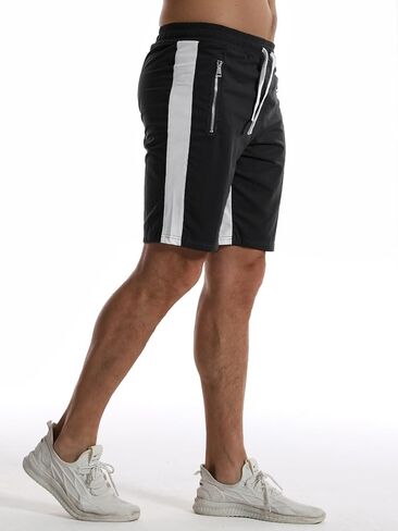 Men's Casual Shorts 7" Drawstring Summer Quick Dry Lightweight Beach Shorts with Zipper Pockets in Saudi Arabia