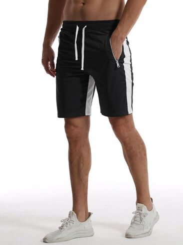 Men's Casual Shorts 7" Drawstring Summer Quick Dry Lightweight Beach Shorts with Zipper Pockets in Saudi Arabia