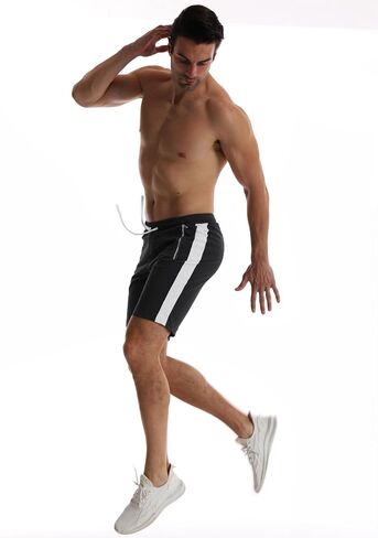 Men's Casual Shorts 7" Drawstring Summer Quick Dry Lightweight Beach Shorts with Zipper Pockets in Saudi Arabia