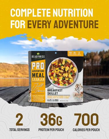 ReadyWise Outdoor Pro Adventure Meal - Country-Style Chicken Pot Pie, 2 Servings, 1 Pouch, 900 Calories, 30g Protein, Freeze Dried Food & Dehydrated Backpacking Camping Meals, up to 5 Year Shelf Life in Saudi Arabia