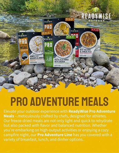 ReadyWise Outdoor Pro Adventure Meal - Country-Style Chicken Pot Pie, 2 Servings, 1 Pouch, 900 Calories, 30g Protein, Freeze Dried Food & Dehydrated Backpacking Camping Meals, up to 5 Year Shelf Life in Saudi Arabia