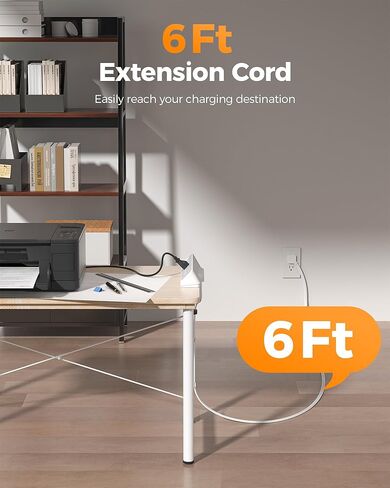محطة مشبك المكتبي 10 أقدام ، محطة شحن مكتب الحامي Tessan 2100J ، 5 منافذ مع 4 منافذ USB (2 USB C) ، سلك توصيل مسطح مع منافذ متعددة لغرفة مساكن المكاتب المنزلية للألعاب in Saudi Arabia