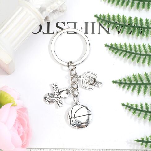 Basketball Keychain,Basketball Gift Keychain with Hoop & Ball,Birthday Gifts for Players & Fans,Sport Gift for Men in Saudi Arabia