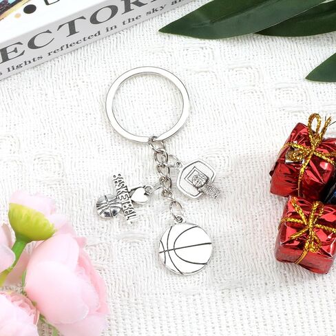 Basketball Keychain,Basketball Gift Keychain with Hoop & Ball,Birthday Gifts for Players & Fans,Sport Gift for Men in Saudi Arabia