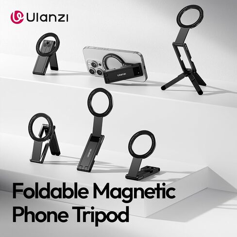 Ulanzi MA60 حامل ترايبود الهاتف المغناطيسي لأجهزة iPhone - الهاتف الذكي الألومنيوم Mini Tripod Pocket Pocket Stand String Magnet Matter سريع متوافق مع iPhone 16 15 14 13 12 Series ، Pink in Saudi Arabia