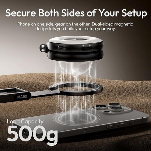 Ulanzi MA60 حامل ترايبود الهاتف المغناطيسي لأجهزة iPhone - الهاتف الذكي الألومنيوم Mini Tripod Pocket Pocket Stand String Magnet Matter سريع متوافق مع iPhone 16 15 14 13 12 Series ، Pink in Saudi Arabia