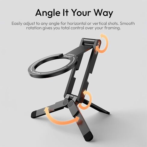 Ulanzi MA60 حامل ترايبود الهاتف المغناطيسي لأجهزة iPhone - الهاتف الذكي الألومنيوم Mini Tripod Pocket Pocket Stand String Magnet Matter سريع متوافق مع iPhone 16 15 14 13 12 Series ، Pink in Saudi Arabia