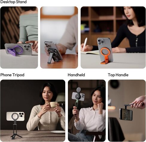 Ulanzi MA60 حامل ترايبود الهاتف المغناطيسي لأجهزة iPhone - الهاتف الذكي الألومنيوم Mini Tripod Pocket Pocket Stand String Magnet Matter سريع متوافق مع iPhone 16 15 14 13 12 Series ، Pink in Saudi Arabia