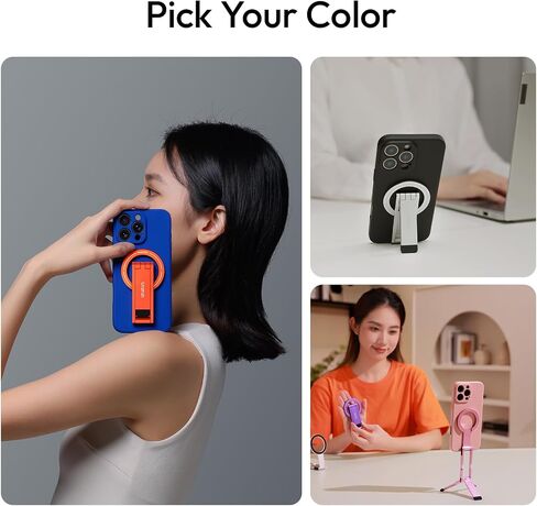 Ulanzi MA60 حامل ترايبود الهاتف المغناطيسي لأجهزة iPhone - الهاتف الذكي الألومنيوم Mini Tripod Pocket Pocket Stand String Magnet Matter سريع متوافق مع iPhone 16 15 14 13 12 Series ، Pink in Saudi Arabia