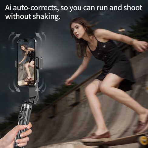 Selfie Stick Gimbal Stabilizer,Single Axis Stabilizer Tracking Selfie Stick with Tripod Suitable for 360 Degree Steering with Remote Control The Best Choice for Vlog and Live Broadcast in Saudi Arabia