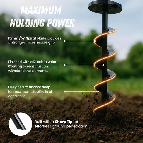 Ground Anchors Pro ، 4 عبوات شديدة التحمل ، مرساة الأرض في ، مرساة مجموعة الأرجوحة ، مرساة الترامبولين هتاف الرياح الشاقة للخيام التخييم ، موانئ السيارات ، مجموعات التأرجح ، الستائر. in Kuwait
