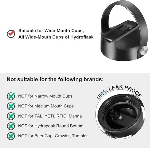 SENDESTAR Spout Lid for Hydroflask Wide Mouth Water Bottle Fits 18 oz 20 oz 32 oz 40 oz 73 oz,Chug Cap Flexible handle Compatible with SENDESTAR, Takeya, Simple Modern, Wide Mouth Water Bottle in Kuwait