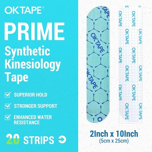 OK TAPE Synthetic Kinesiology Tape, 20 Strips Precut K Tape, Waterproof, Elastic Athletic Tape for Pain Relief & Muscle Support, Reflective Design, 2" x 10" -Purple in Saudi Arabia