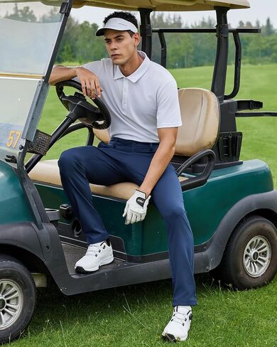 Men's Classic Fit Stretch Golf & Dress Work Pants 30''/32''/34'' - All-Day Comfort Performance Trousers for Business & Travel in Kuwait