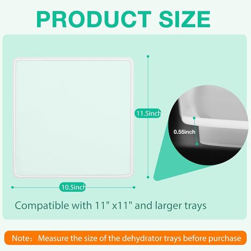 6Pcs Silicone Dehydrator Sheets 11x11 inch, Non-Stick Dehydrator Tray Liner with Edge for Food Freeze Dryer, Reusable Dryer Mats for Fruits, Vegetables, Meat, Yogurt in Saudi Arabia