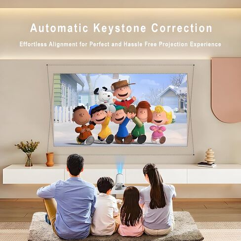 Netflix-Licensed Mini Projector WiFi and Bluetooth: Native 1080P Full HD Portable Projector - Auto Focus Movie Projector for Android iPhone TV HDMI in Saudi Arabia