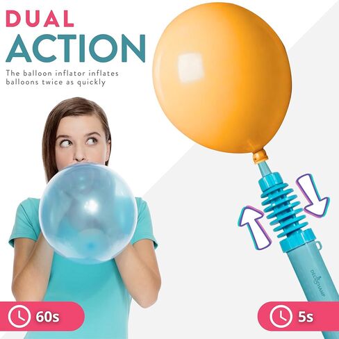 بواسطة DECOCHAMP Deco Pumps Mini - مضخة هواء صغيرة مزدوجة الحركة ثنائية الاتجاه، منفاخ بالونات يدوي، مضخة هواء محمولة للبالونات، مستلزمات مضخة يدوية للبالونات in Kuwait