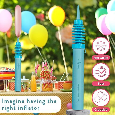 بواسطة DECOCHAMP Deco Pumps Mini - مضخة هواء صغيرة مزدوجة الحركة ثنائية الاتجاه، منفاخ بالونات يدوي، مضخة هواء محمولة للبالونات، مستلزمات مضخة يدوية للبالونات in Kuwait