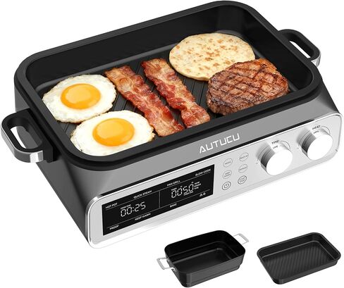 Slow Cooker 10-Quart - PFOA-Free Ceramic Coating, Oven Safe to 450°F | Keep Warm Function for Large Family Gatherings (Includes Silicone Spoon) in Saudi Arabia