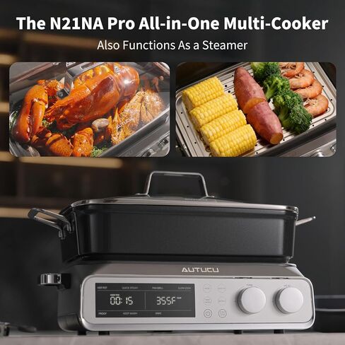 Slow Cooker 10-Quart - PFOA-Free Ceramic Coating, Oven Safe to 450°F | Keep Warm Function for Large Family Gatherings (Includes Silicone Spoon) in Saudi Arabia