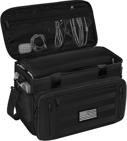Tactical Carrying Bag Compatible with PS5/PS5 Pro/PS5 Slim Console, Travel Console Carry Case with Multi-Pockets for 15.6" Laptop, Controllers, Discs and More Accessories in Saudi Arabia