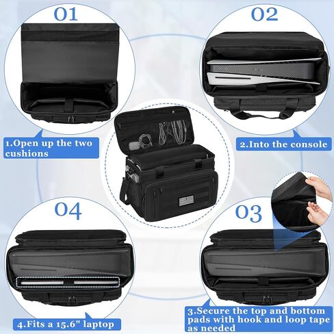 Tactical Carrying Bag Compatible with PS5/PS5 Pro/PS5 Slim Console, Travel Console Carry Case with Multi-Pockets for 15.6" Laptop, Controllers, Discs and More Accessories in Saudi Arabia