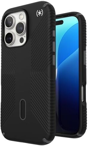 Speck iPhone 16 Pro Case - Slim Phone Case iPhone 16 Pro - iPhone 16 Pro Phone Case - Presidio 2 Grip - Charcoal Gray/Bronze in Saudi Arabia