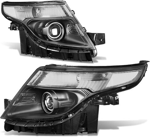 Auto Dynasty المصابيح الأمامية مجموعة متوافقة مع 2011 2012 2013 2014 2015 Ford Explorer 5th Gen U502 ، زوج من المصابيح الأمامية الأمامية ، سائق وركاب ، زاوية أمبر Chrome Housing Corner in Kuwait