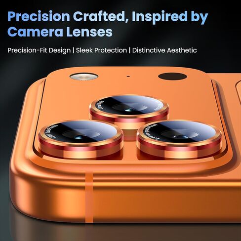 uyiton for iPhone 16 Pro Max/16 Pro/17 Pro Max/17 Pro/15 Pro Max/15 Pro/14 Pro Max/14 Pro Camera Lens Grounder - غطاء كاميرا معدنية زجاجية مُقاربة من الدرجة العسكرية ، سهلة التثبيت ، عجلات العجلة Red+Red in Kuwait