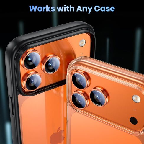 uyiton for iPhone 16 Pro Max/16 Pro/17 Pro Max/17 Pro/15 Pro Max/15 Pro/14 Pro Max/14 Pro Camera Lens Grounder - غطاء كاميرا معدنية زجاجية مُقاربة من الدرجة العسكرية ، سهلة التثبيت ، عجلات العجلة Red+Red in Kuwait