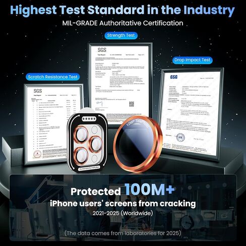 uyiton for iPhone 16 Pro Max/16 Pro/17 Pro Max/17 Pro/15 Pro Max/15 Pro/14 Pro Max/14 Pro Camera Lens Grounder - غطاء كاميرا معدنية زجاجية مُقاربة من الدرجة العسكرية ، سهلة التثبيت ، عجلات العجلة Red+Red in Kuwait