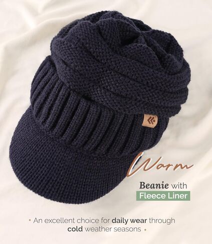 قبعة شتوية للرجال والنساء مع قناع، قبعة صغيرة مبطنة بالصوف الدافئ، قبعة متماسكة سميكة قبعة مترهلة مع حافة in Kuwait