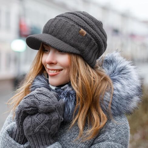 قبعة شتوية للرجال والنساء مع قناع، قبعة صغيرة مبطنة بالصوف الدافئ، قبعة متماسكة سميكة قبعة مترهلة مع حافة in Kuwait