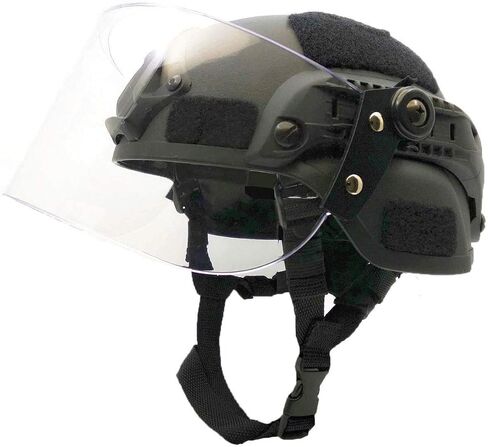خوذة Koyheng Airsoft MICH 2000 ACH التكتيكية مع حامل NVG وحاجز جانبي واضح in Kuwait
