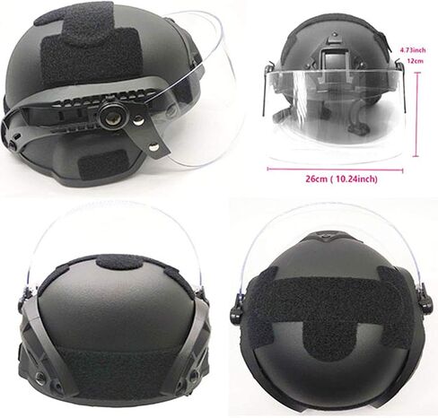 خوذة Koyheng Airsoft MICH 2000 ACH التكتيكية مع حامل NVG وحاجز جانبي واضح in Kuwait