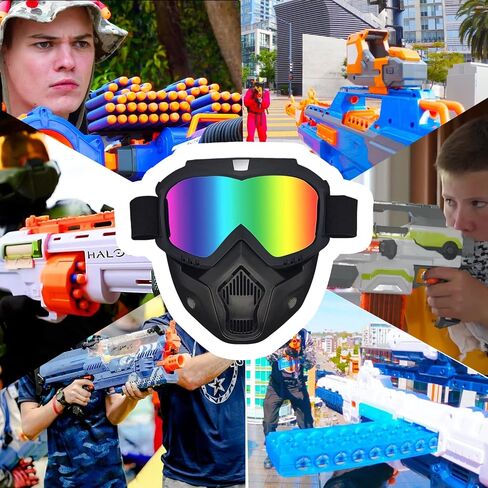 EKIND Tactical Mask with Removable Face Mask Compatible for Nerf Elite Toy Gun Game Rival Ball in Saudi Arabia