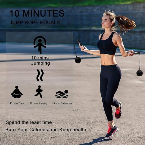 2-in-1 Weighted Jump Rope with Counter - Corded & Cordless Skipping Rope with LCD Display, Cordless jump rope,Adjustable Length Steel Ball Bearings Jumping Rope for Adults Fitness, Home Gym Workout in Saudi Arabia